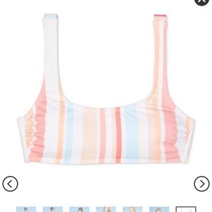 Pastel striped bikini top